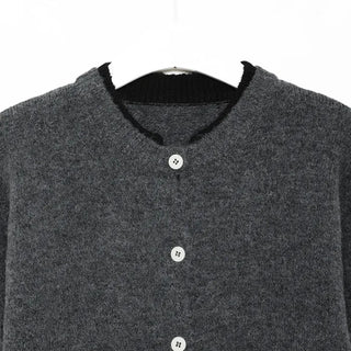 Layered Bicolor Round Cardigan