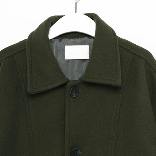 (Unisex) Center Seam Flap Pocket Half Coat