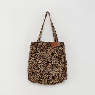 (Unisex) Leopard Big Canvas Shoulder Bag