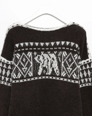 2-Way Slashed Neck Fair Isle Sweater