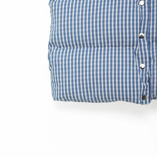 Blue tartan check padded vest jacket