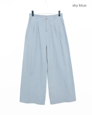 Two-pleat cotton pants