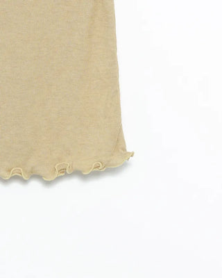 V-neck scalloped hem ribbed tank top