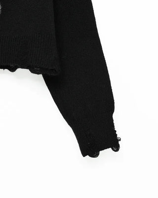 Butterfly knit zip-up