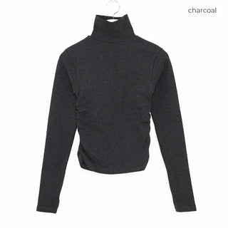 Shirred Warmer Turtleneck