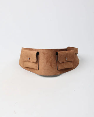 Double pocket belt waist pouch