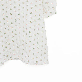 Flower pattern short-sleeved blouse
