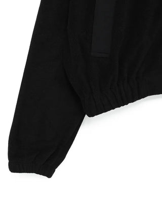 Cropped fleece hooded parka