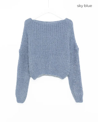 Long-sleeved shaggy knit