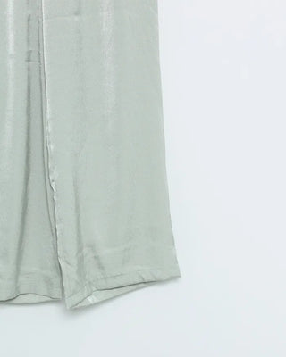Waistband string silk wide-leg pants