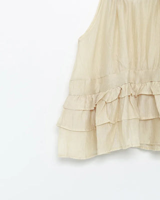 Frilled hem chiffon blouse