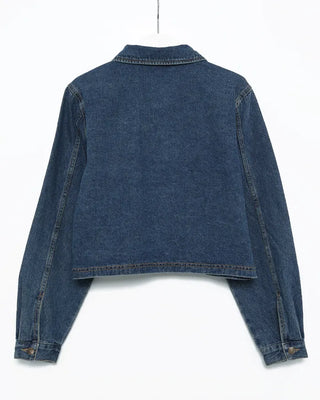 Cropped denim shirt jacket