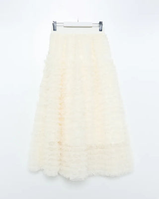 Chiffon lace long skirt
