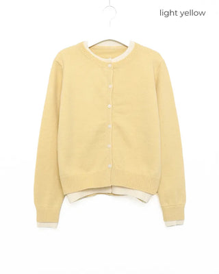 Round neck layered cardigan