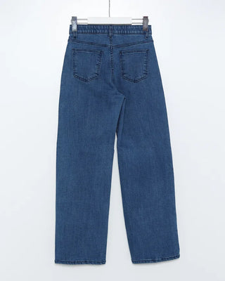 Blue slit point denim pants