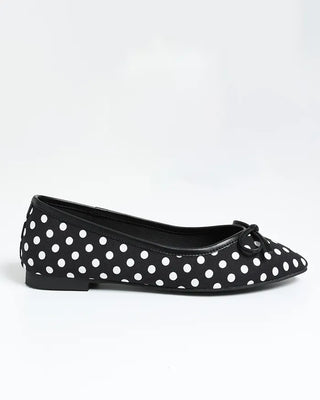 Polka dot almond toe pumps