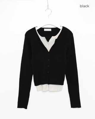 Layered-style cardigan