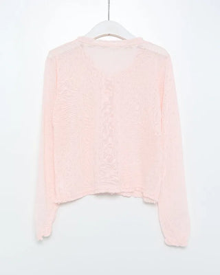 See-through perforated cardigan