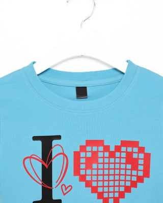 Cropped graphic heart t-shirt