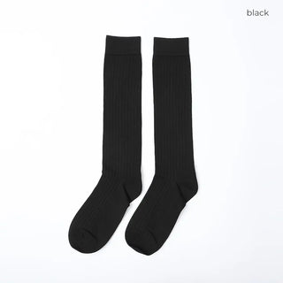 See-through ribbed long socks