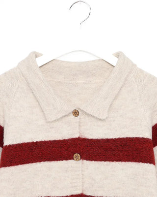 Striped knit cardigan