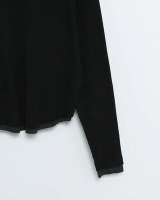 Crop-fit layered knit