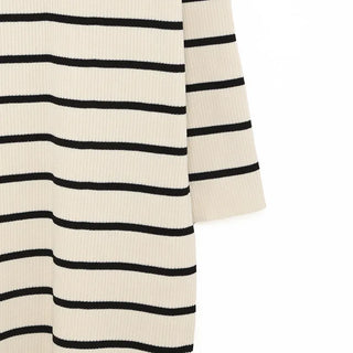 Striped knit long dress