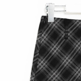 (Belt set) Checkered mini skirt