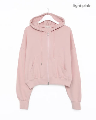 Two-way hooded zip-up