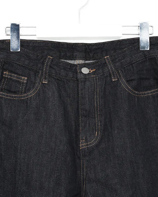 Back patch rigid wide denim pants