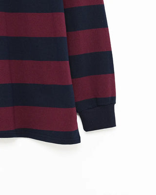 (Unisex) Wide Border Polo Neck Long T-Shirt