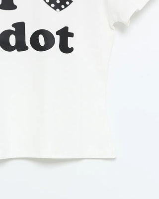 LOVE Dot Semi-Crop Short-Sleeve T-Shirt
