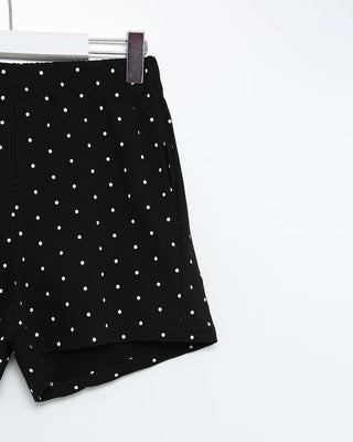 Polka Dot Elastic Waist Shorts