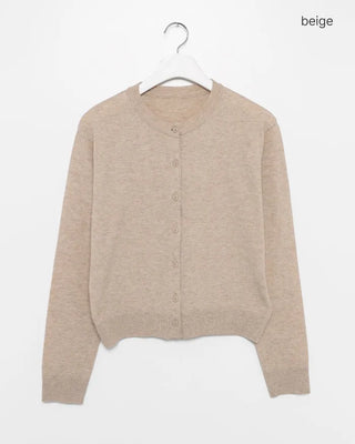 Short crew neck cardigan