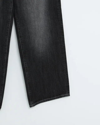 Black wide-leg denim