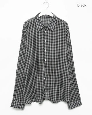 (Unisex) Tartan Check Sheer Shirt