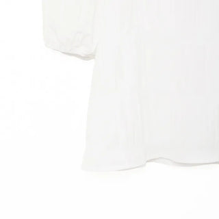 Pleated short-sleeved blouse