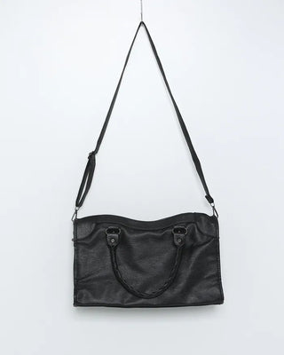 2-Way Studded Square Boston Bag