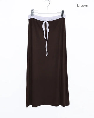 Two-tone string point long skirt