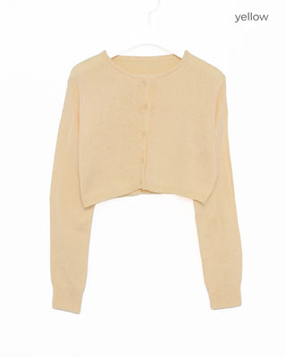 Round neck crop cardigan