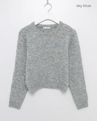Round neck crop knit