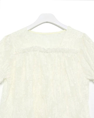 Lace short-sleeved blouse