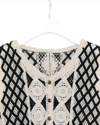 Diamond Pattern Crochet Knit Vest