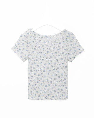 Flower Rib Short-Sleeve T-Shirt