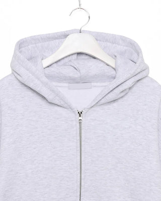 (Unisex) Double Zip Fleece-Lined Hoodie