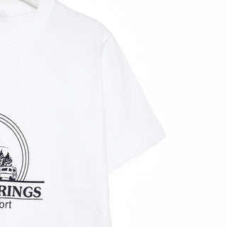 Printed cropped short-sleeved T-shirt