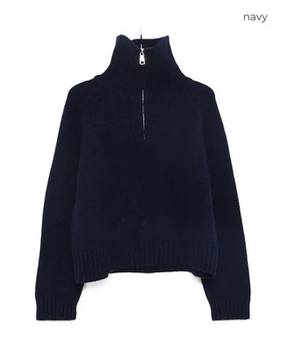 Crop Half Knit Zip