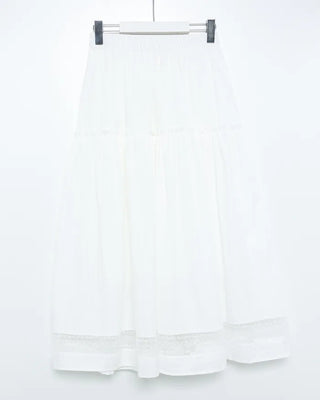 Tulle lace hem easy long skirt