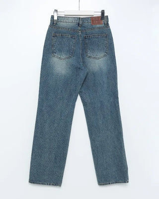 Straight denim pants