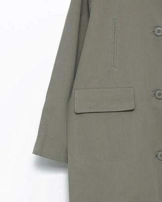 Striped Lined Single Trench Long Coat